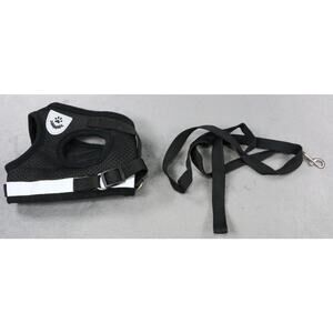 Black Mesh Reflective Dog Harness with Leash Adjustable Comfortable Pet Vest S
